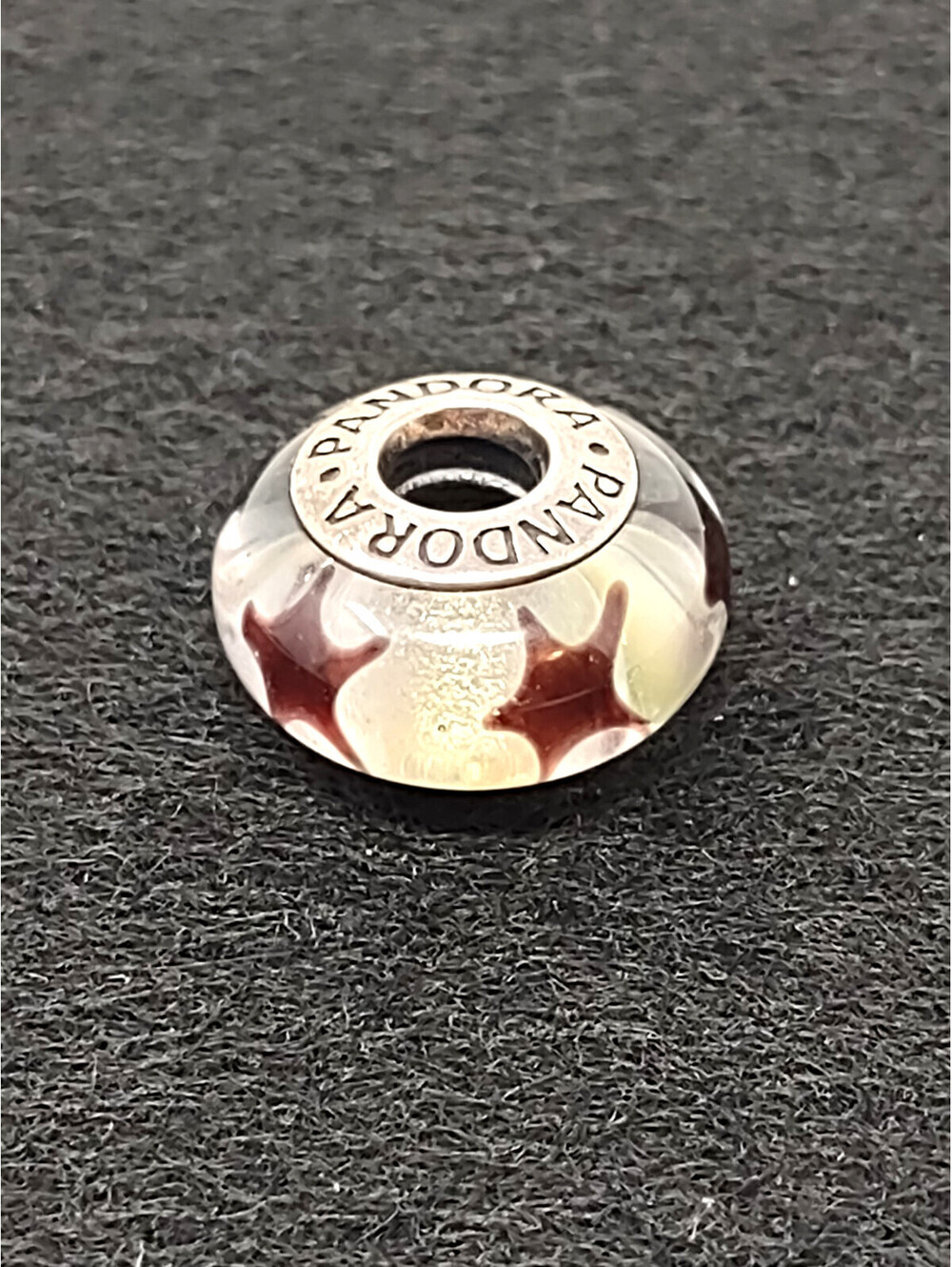 Retired Pandora Cinnamon Stars Murano Glass Charm ALE 925